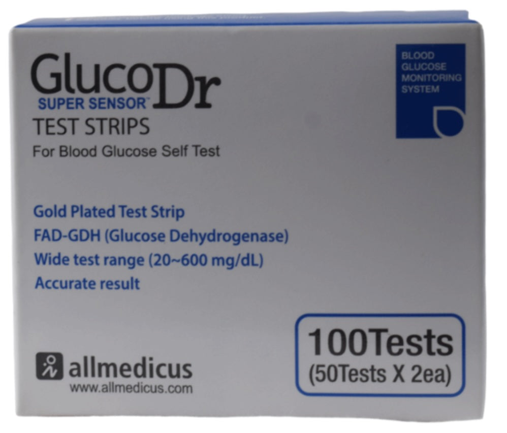 شرائط سكر جلوكودكتور 100 شريط