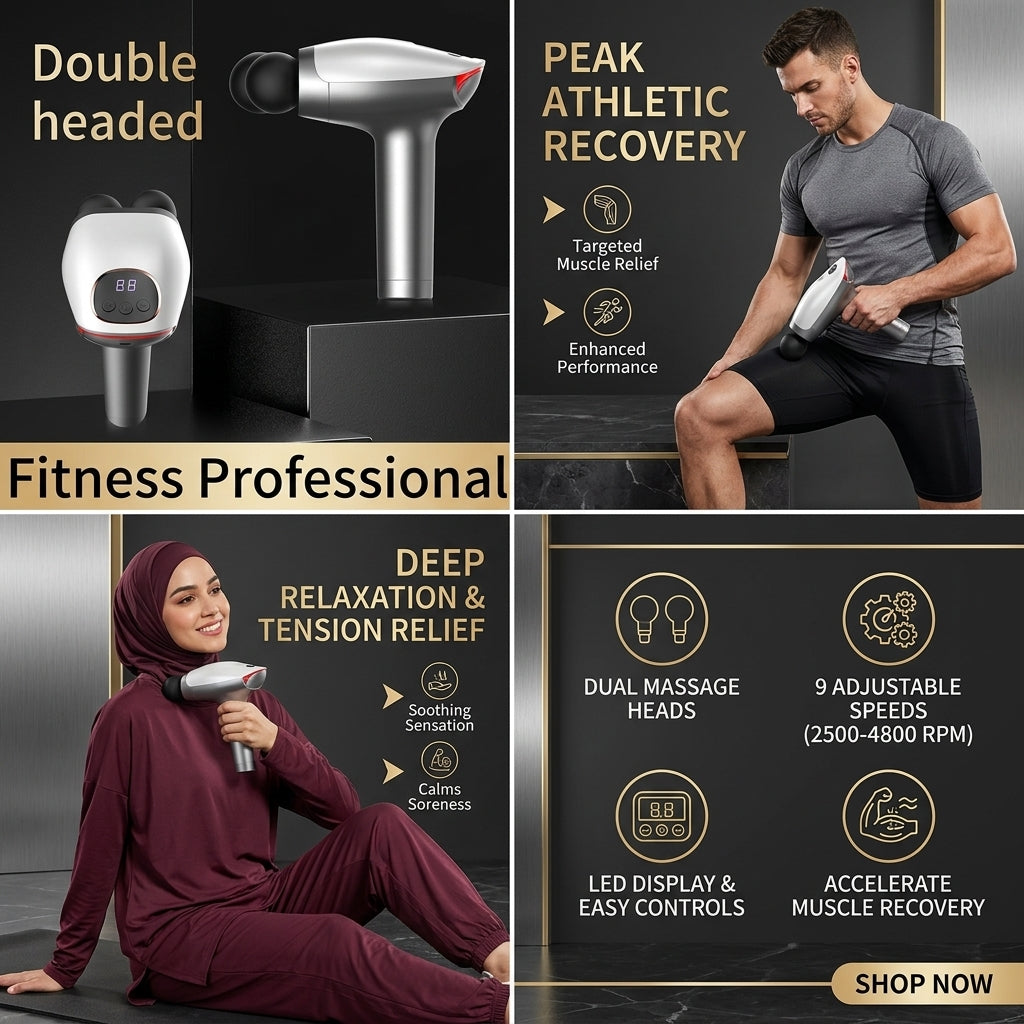 مسدس مساج مزدوج الرأس